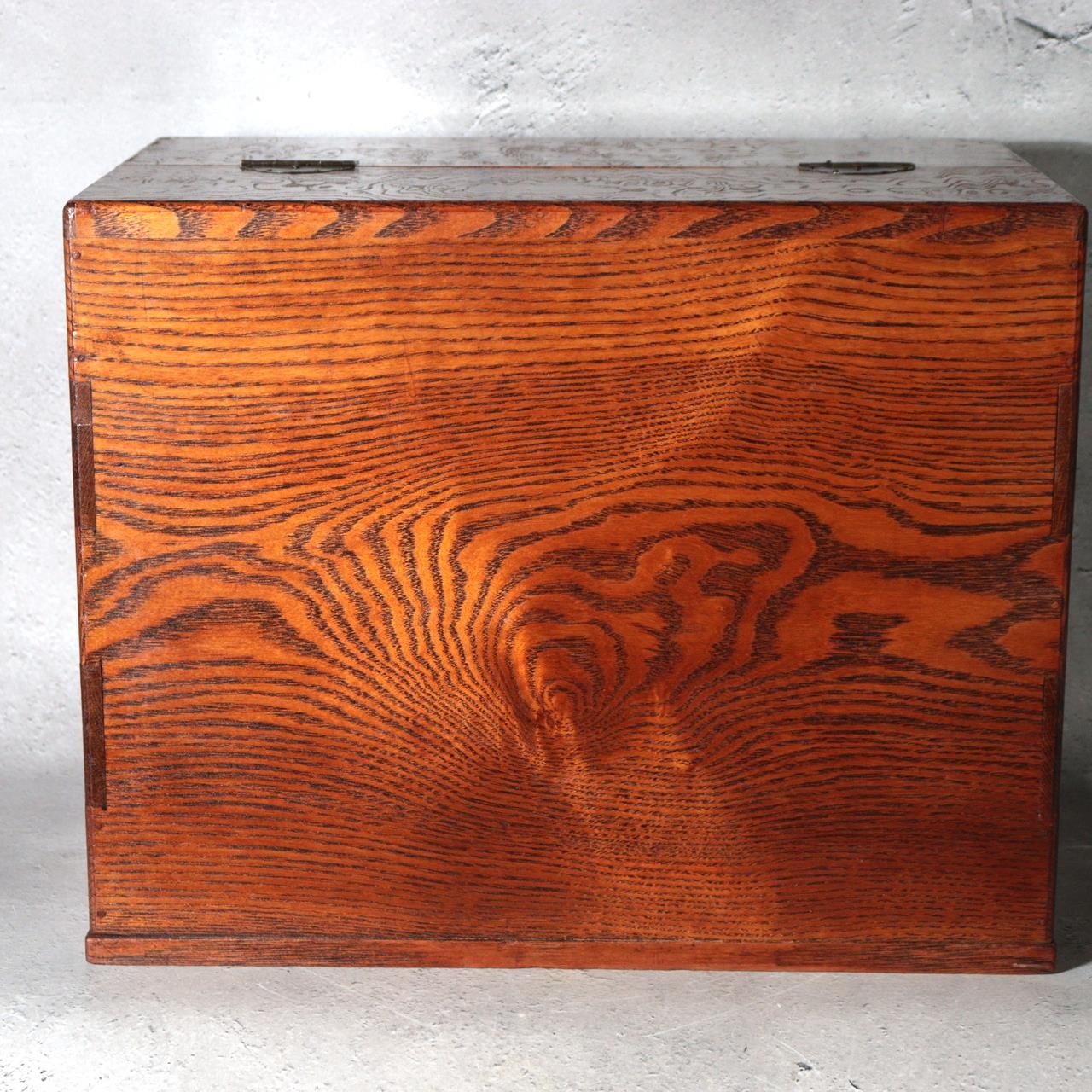 Vintage Japanese Tamamoku Wood Haribako Sewing Box Ko dansu WO62810