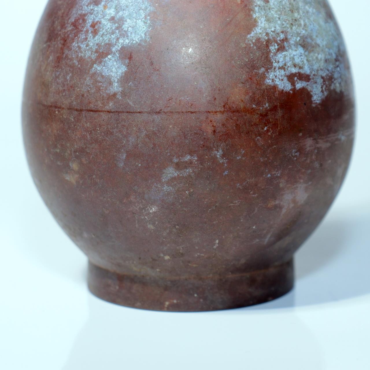 Japanese Vintage Bronze Tsurukubi Flower Vase Long Neck Green Patina Finish11