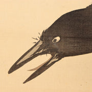 Japanese Scroll Painting Crow Cherry Blossom Full Moon Kato Eishu Silk Box ASO438