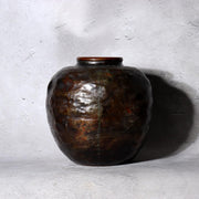 Japanese Mottled Purple Bronze Vase Hanshidou Artisan Signed 16.5cm BV7353