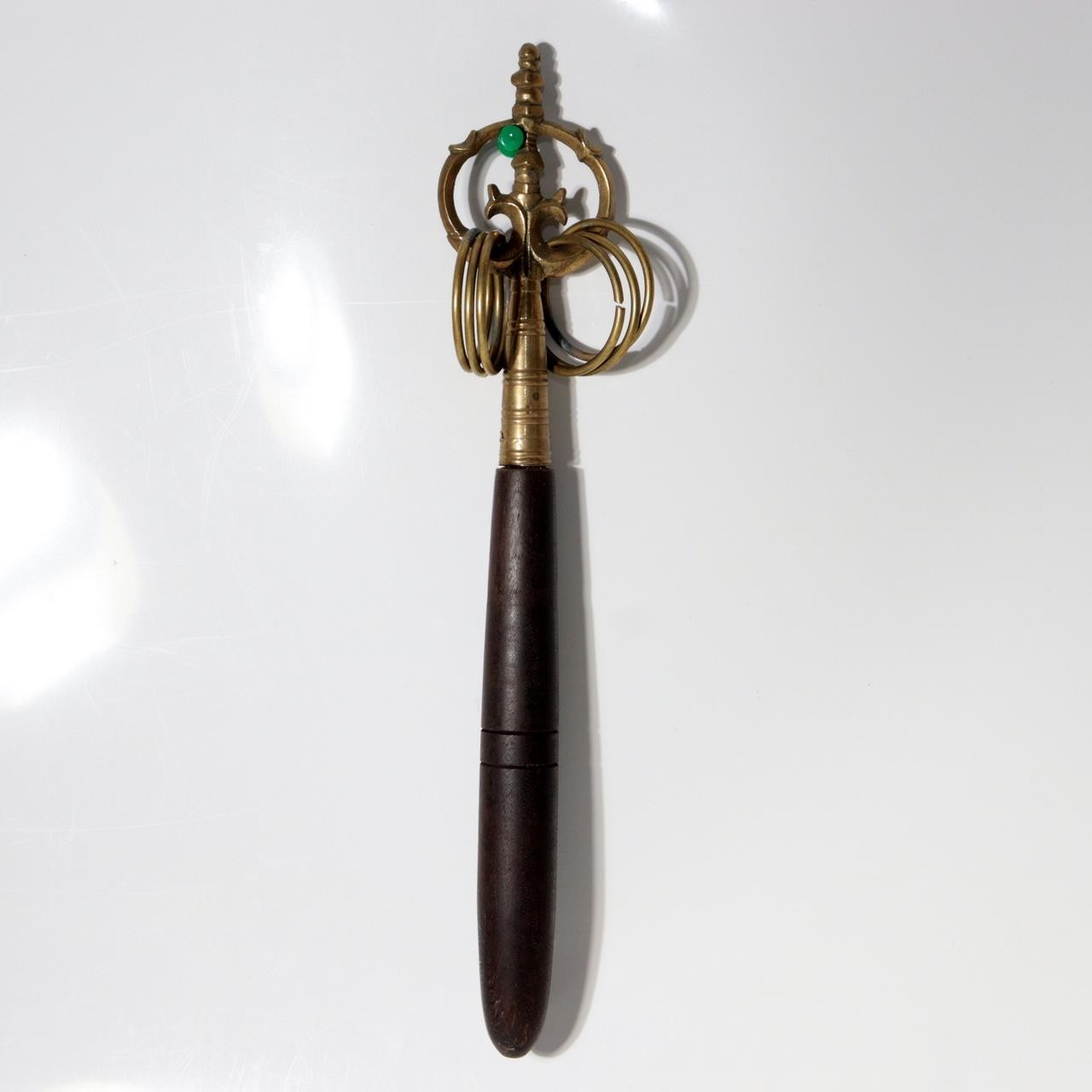 Vintage Japanese Brass Six-Ring Shakujo Monk Staff Buddhist Ritual Tool BT2552