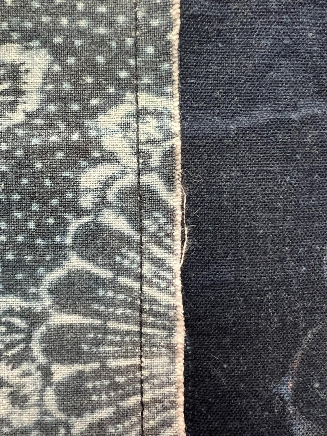 Antique Japanese Indigo Katazome Cotton Fabric Crane Turtle Chrysanthemum4