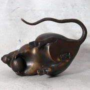 Vintage Japanese Bronze Rat Figurine - Nezumi by Seisai - Signed Tomobako 1.4kg5
