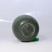 Vintage Japanese Cast Bronze Flower Vase Apple Shape Patina Ikebana BV7653
