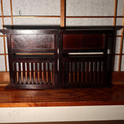 Antique Japanese Wooden Screen Tsuitate Byobu Folding Lattice Partition WO5041