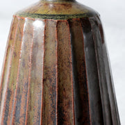 Antique Edo Tanba Ware Shinogi Ribbed Stoneware Flower Vase Bakumatsu Japan7