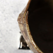 Unique Modern Japanese Studio Pottery Henkei Chawan Rivet-Like Tea Bowl 170g12