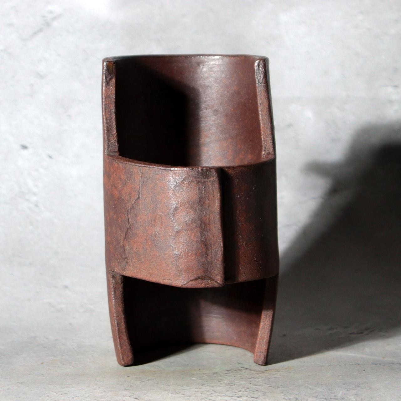 Vintage Kyoto Shinroku Kiln Yakishime Pottery Modern Vase PV3208