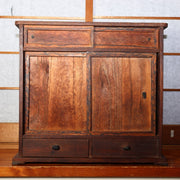 Japanese Antique Cabinet Kotansu Kurogaki Black Persimmon Keyaki Wood Shelf1