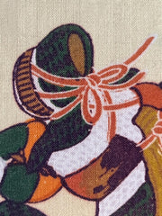 Vintage Japanese Silk Kofu Fabric Rare Pattern Kendo Military Dog Yabane BRKW18716