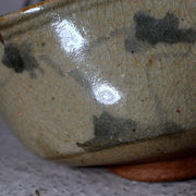 Antique Japanese Karatsu Tea Bowl Chawan Kihara Kiln Distorted Shape Box PCP27713