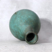 Vintage Japanese Seidou Bronze Vase - Turquoise Green Patina - Signed Tomobako7