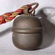 Japanese Vintage Shinto Suzu Bell with Braided Worship Rope Shrine Tassel 99cm3