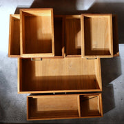 Japanese Vintage Wooden 3-Drawer Mini Tansu Hari-bako Sewing Box Organizer 31.5c2