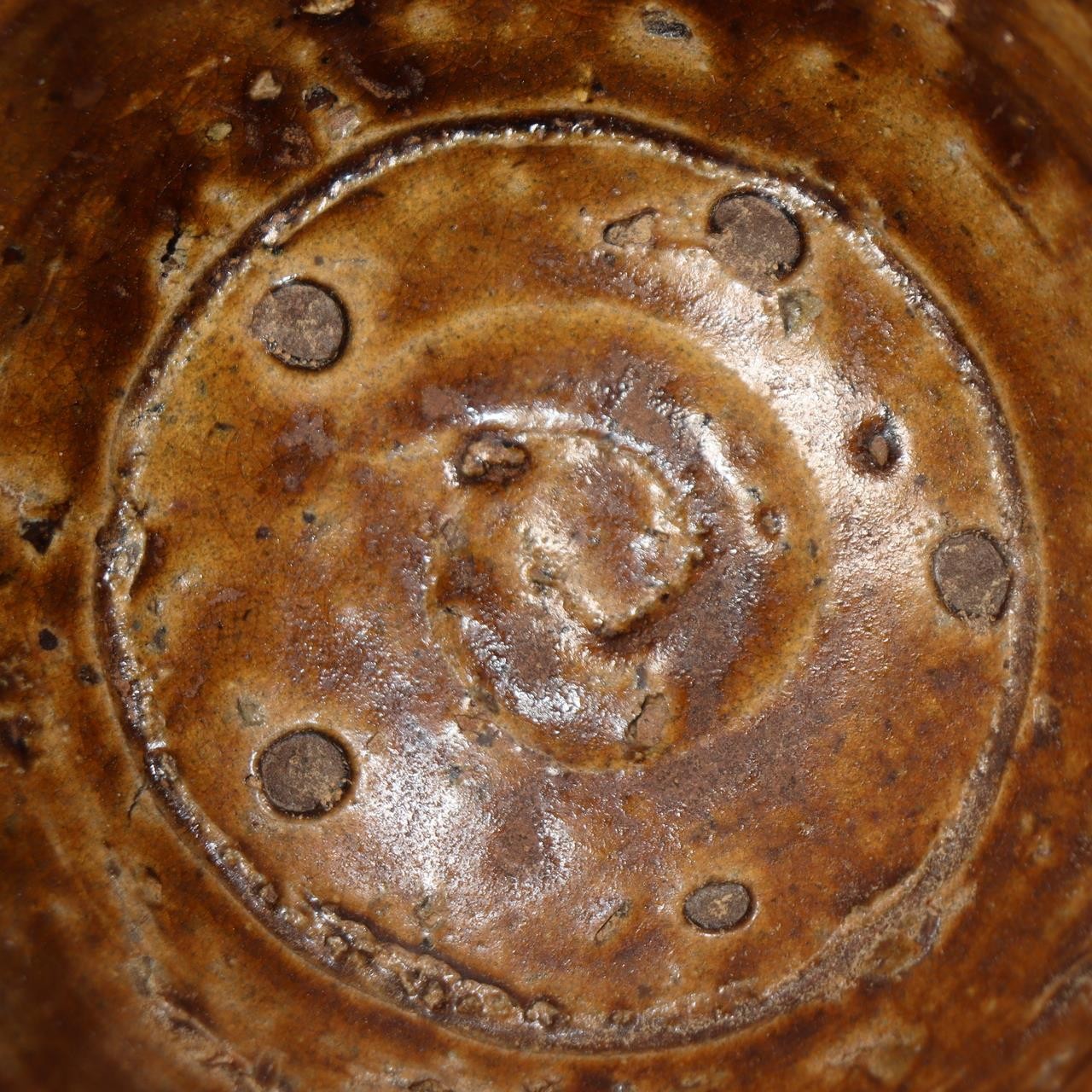 Antique Japanese Tanba Ware Tea Bowl Edo Period Wabi Sabi Mitate Chawan Amber10