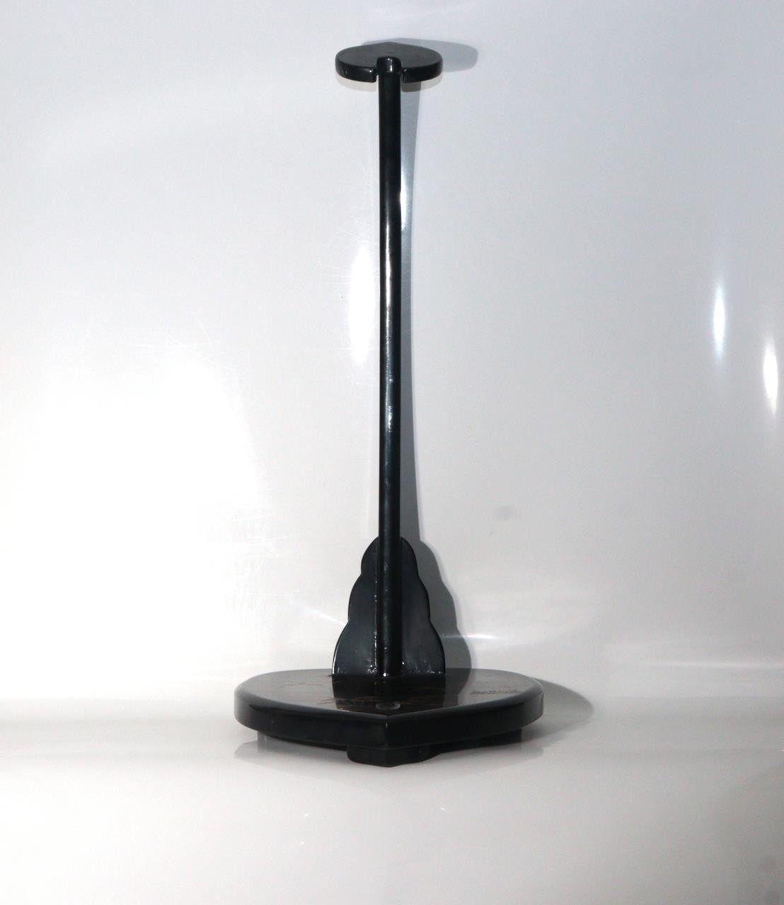 Vintage Japanese Black Lacquer Makie Vertical Sword Stand Katana Kake Landscape4