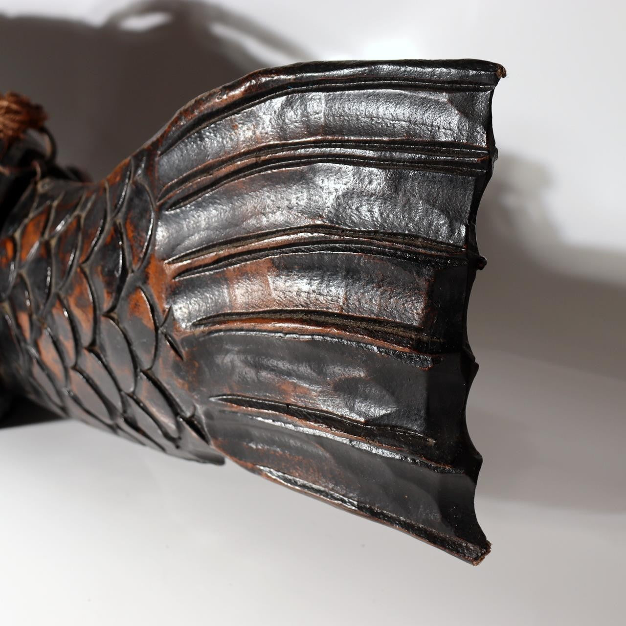 Japanese Vintage  Wood Carved Fish Jizaikagi Yokogi Hearth Hook Crossbar Mingei16