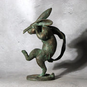 Japanese Bronze Rabbit Statue Masashi Natorigawa Dancing Pose BOSa651