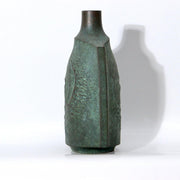 Japanese Takaoka Bronze Vase Mitsuru Obaka Relief Tomobako BV7673
