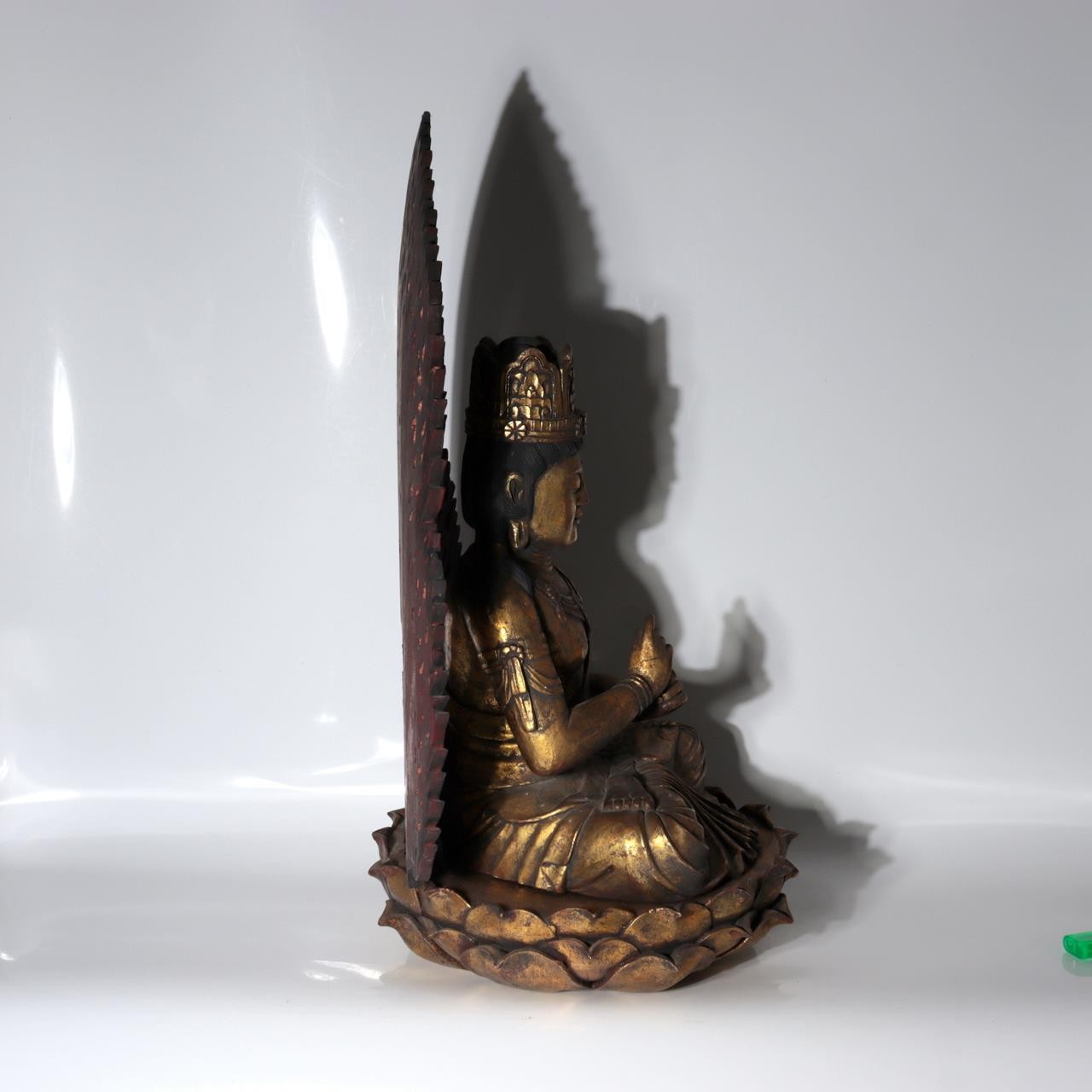 Antique / Vintage Japanese Wooden Dainichi Nyorai Buddha Statue Circa 1900-1940s3