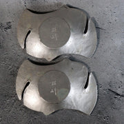 Vintage Japanese Cast Tin Chataku Tea Saucers ginkgo leaves Okajima Set of 512
