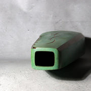 Vintage Japanese Bronze Vase Hassho Neya Churyoku Green Patina with Daiza8