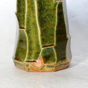 Japanese Vintage Oribe Ware Vase Kita Gama Kiln Abstract Forest Design 24cm6