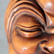 Japanese Carved Boxwood Mask Netsuke Buaku Kyogen Signed Jiro NW2728