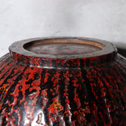 Vintage Large Japanese Aizu Lacquerware Wood Bowl  Mottled Red & Black 29cm14