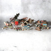 Vintage Japanese Bonkei Tenpai Miniature Figures Trees Suiseki Diorama Set BOSa621