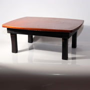 Japanese Vintage Folding Low Table Chabudai Wood Brown Black Compact 43cm WO52413