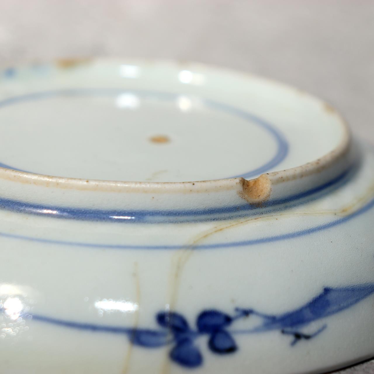 Antique Japanese KoImari Porcelain Dish Flower Cart 17th C. Edo Repair IP12811