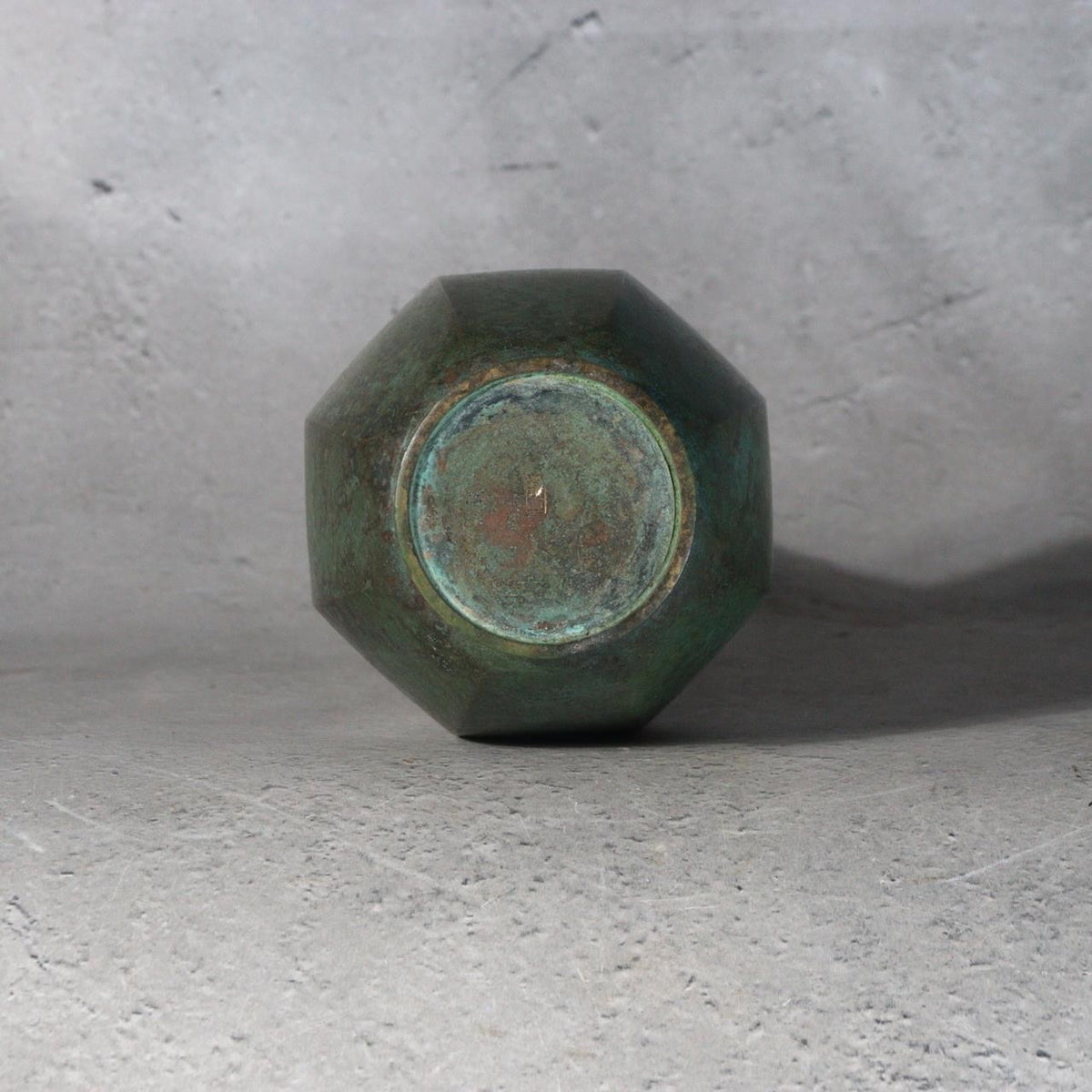 Japanese Shobido Kosan Cast Bronze Octagonal Vase Crane Neck Tomobako9