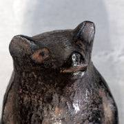 Vintage Japanese Cast Iron Tanuki Raccoon Dog Figurine Incense Burner BOSa742