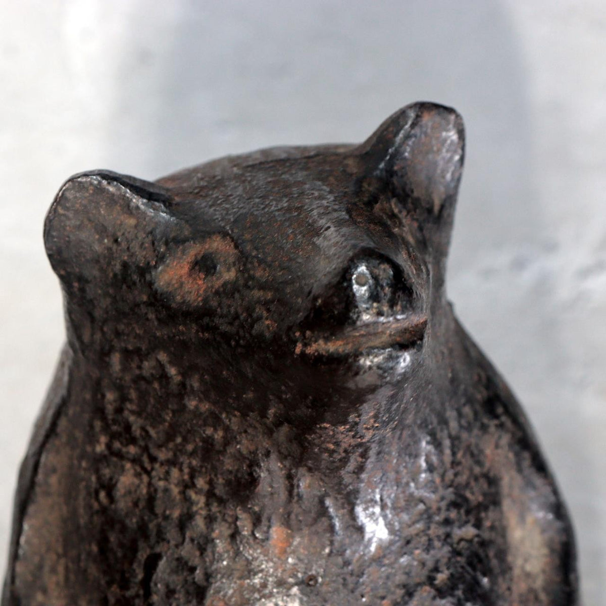 Vintage Japanese Cast Iron Tanuki Raccoon Dog Figurine Incense Burner BOSa742
