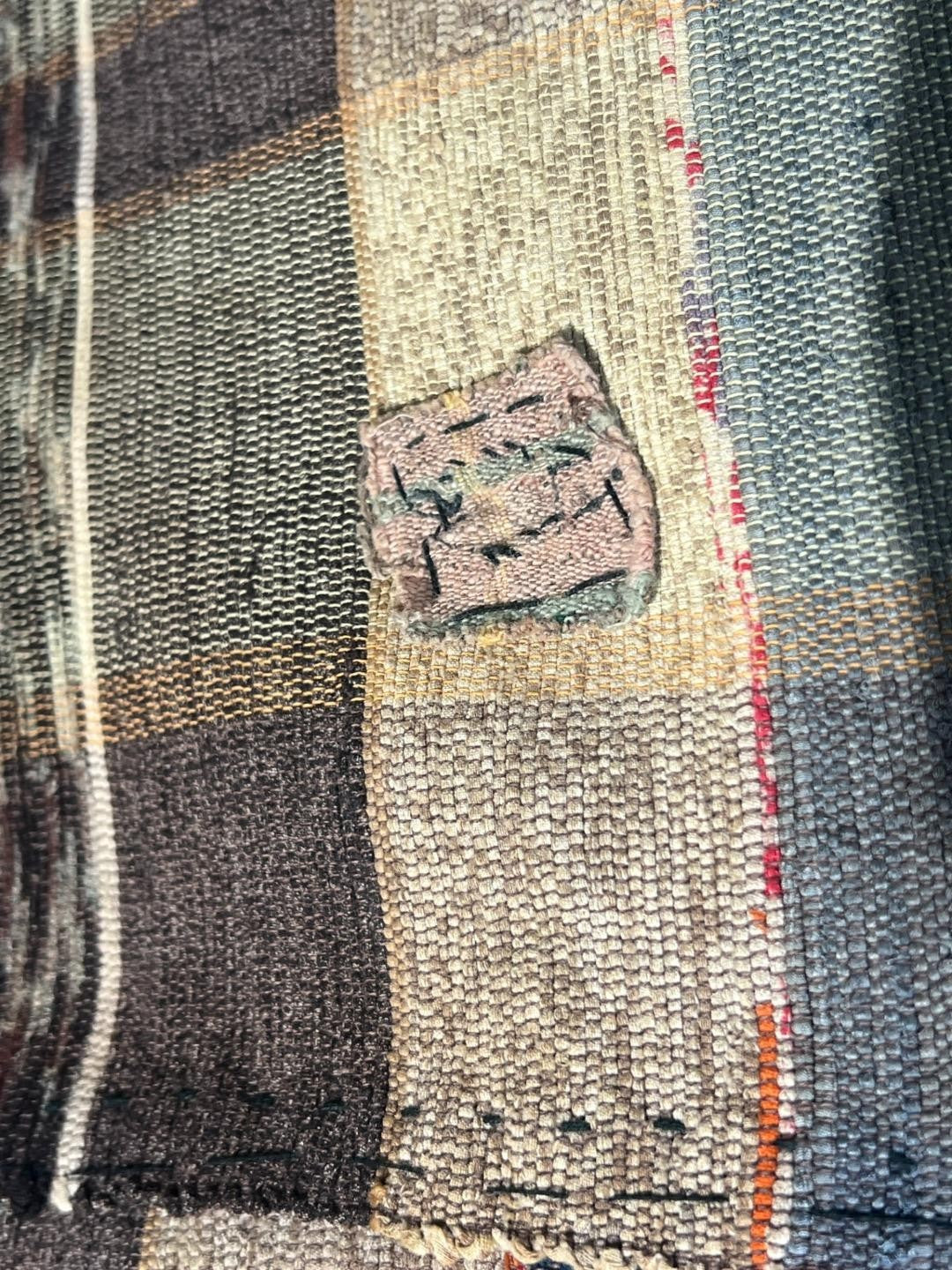 Vintage Japanese Sakiori Rag Weaving Kofu Textile Striped Rug BRKW1914