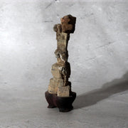 Japanese Ponpira Suiseki Viewing Stone Hokkaido Scholar Rock with Daiza Base5