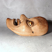 Japanese Wooden Noh Mask Otobide Demon God Gold Eyes Kagura 21cm MSK5293