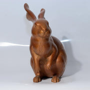 Japanese Vintage Cast Bronze Rabbit Figurine Okimono Signed Hare Statue BOSa455