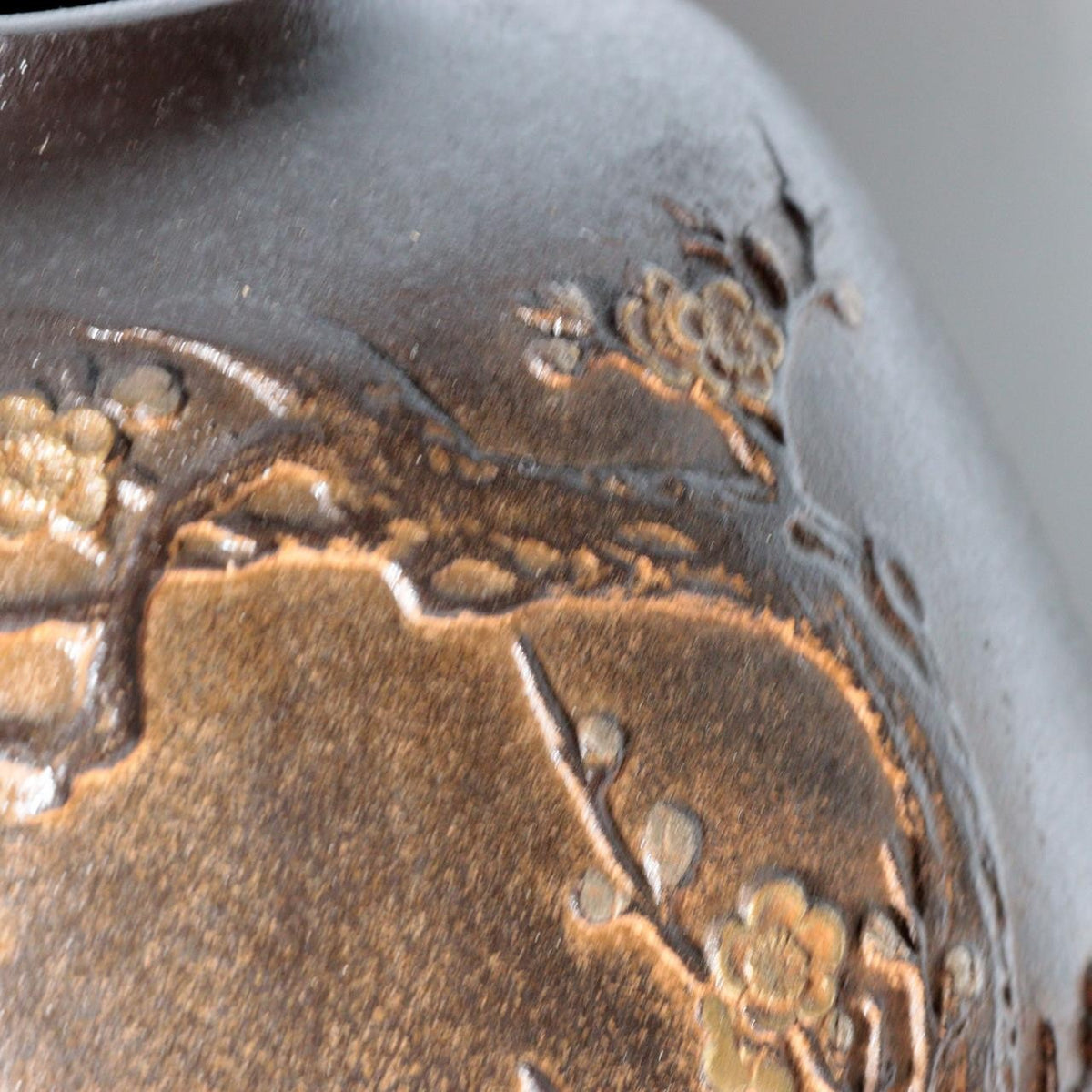 Vintage Japanese Takaoka Copper Bronze Vase Ryusen Relief Inlay Mandarin Duck10