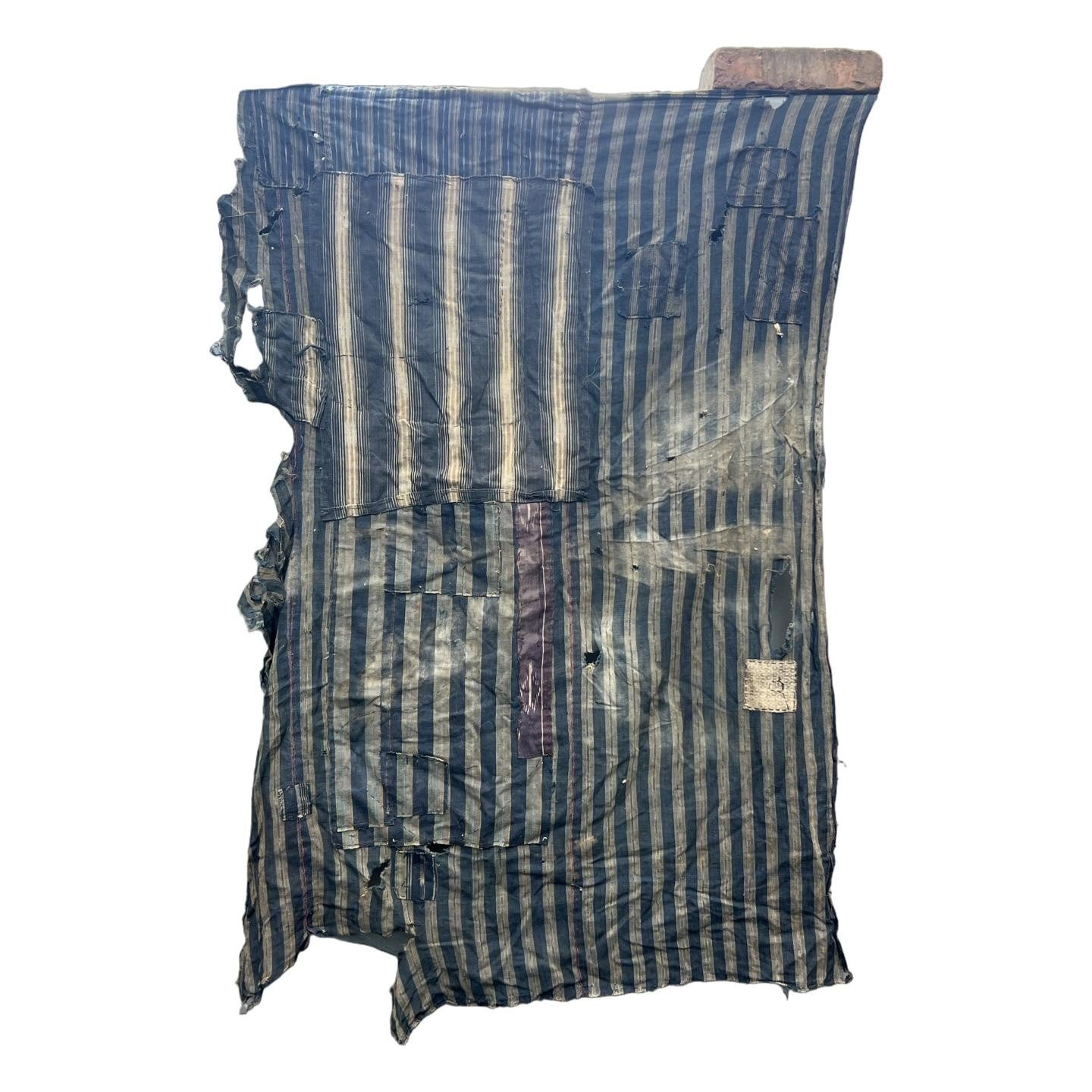 Antique Japanese Boro Textile 8pc Set Indigo Noragi Jacket Samurai Nobori Banner2