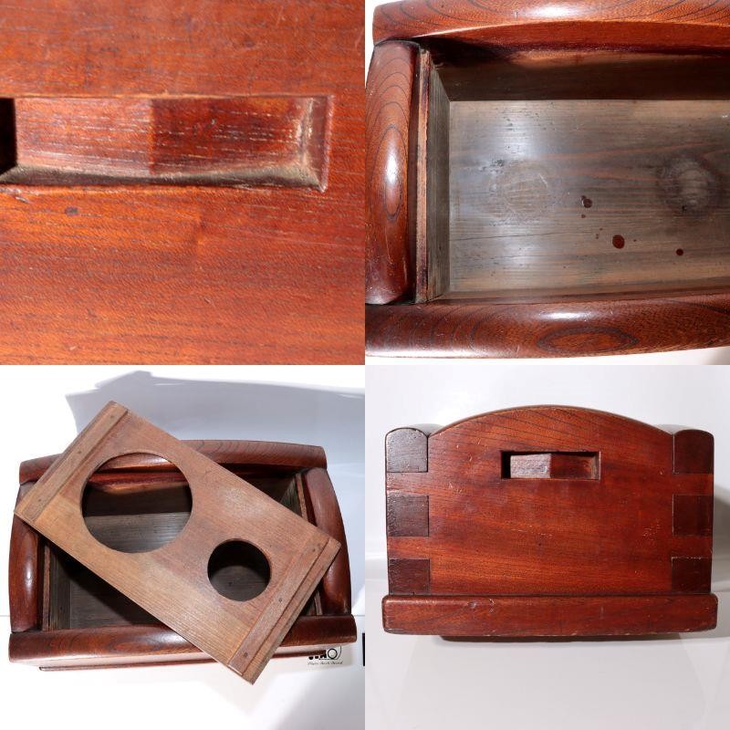 Antique Japanese Zelkova Wood Tabako bon Smoking Box Large WO62210