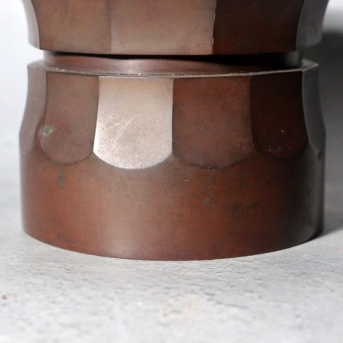 Vintage Japanese Bronze Ikebana Vase Okubo Yuko Shobisai Two-Piece12