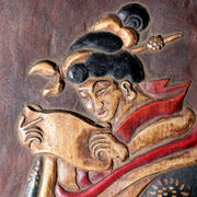 Japanese Carved Wooden Izakaya Signboard Oiran Courtesan Bar Pub WO62410