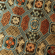 Japanese Antique Wooden Mask Female Woman Noh Kagura Style & Brocade Bag MSK5267