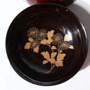 11-Piece Japanese Antique Urushi Lacquerware Set Gold Maki-e Chrysanthemum etc11