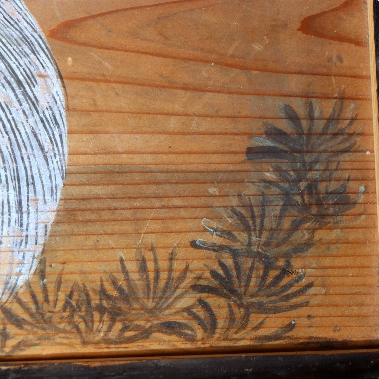 Japanese Antique 15 inches Ema Votive Tablet Wood Minogame Turtle Temple Shinto5