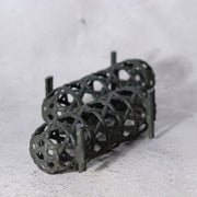 Japanese Bronze Jakago River Basket Flower Holder - Ikebana Suiban Tenpai3