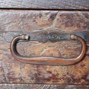Antique Japanese Haribako Sewing Box Meiji Keyaki/Tamo Wood Brass Hardware Drawe8