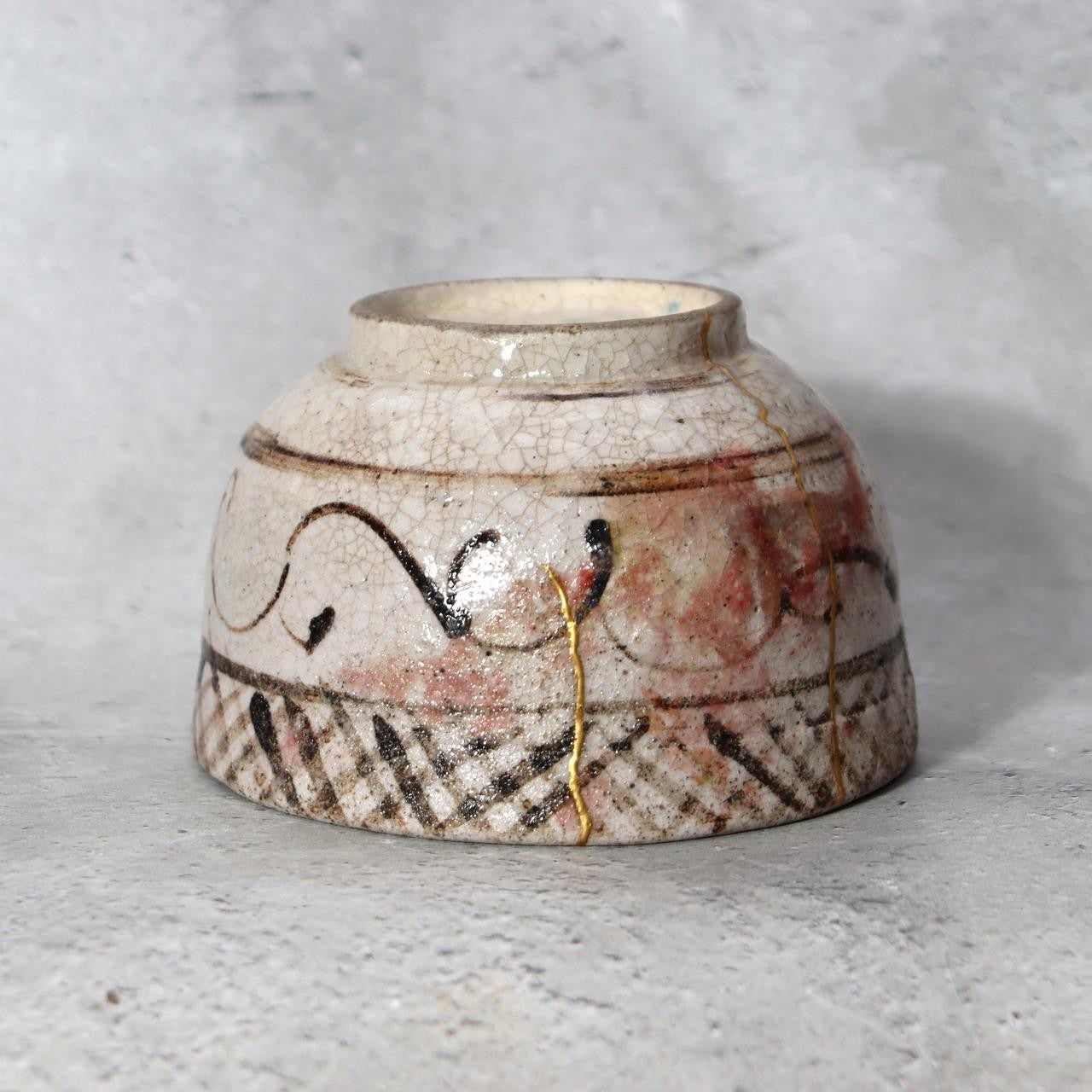 Japanese Antique E-Seto Tea Bowl Seto-Mino Ware End Edo Period Kintsugi Repair16